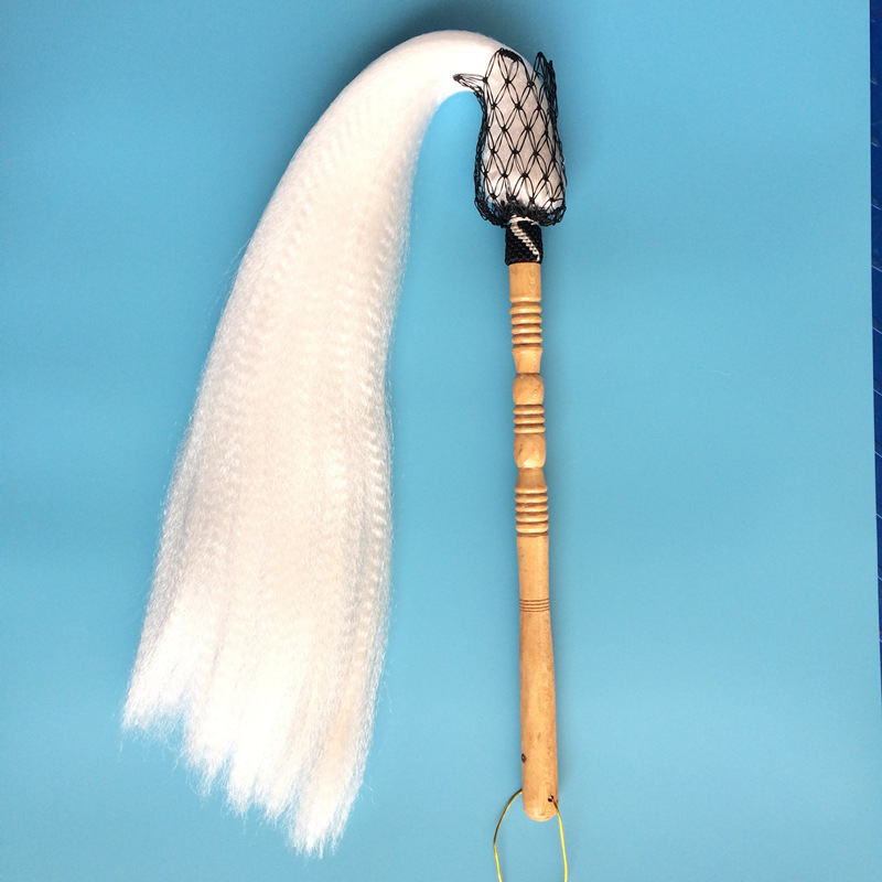 Tai Chi Dusty Tai Chi Buddha Dust Wu Dao Warrior Martial Arts Practice Floating Dust fly Drosophila Imitation Horsetail Wooden Handle Floating Sink-Taobao