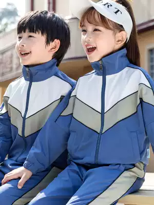 Uniforms for children set primary and middle school students in class uniform autumn sports jackets three-piece kindergarten yuan fu chun qiu zhuang