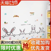 Cartoon animal wall stickers Baby early education childrens room wall stickers Kindergarten wall decoration wallpaper self-adhesive