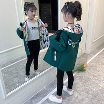 Girl coat 2021 New Baby female baby coat spring and autumn children fashionable foreign style long style coat