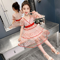 Girls princess dress 2020 new summer thin childrens dress Super foreign girl summer dress