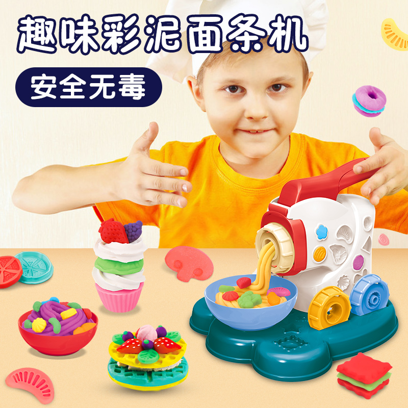 Child Colour Clay Burger Noodle Machine Rubber Clay Molds Tool Suit Handmade Clay Girl Toys