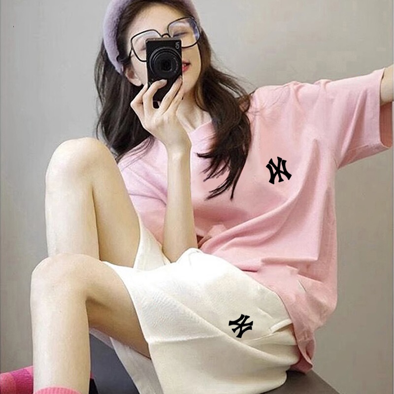 Outlet Exclusive Casual Sports Suit for Women, Summer Short-Sleeve T-Shirt and Shorts, Loose Fit, Pure Cotton, Slimming, Couple's Two-Piece Set t