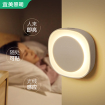 Night light bedroom sleep light induction baby feeding eye protection bedside light light control induction energy saving light plug-in dormitory