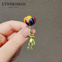 Japanese cute hot air balloon brooch trendy personalized frog brooch anti-exposure button collar pin cardigan suit accessories