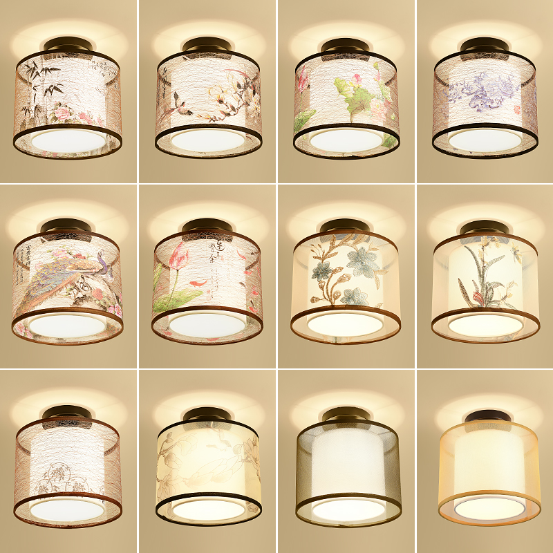 New Chinese Walkway Lamp Genguan Light Corridor Lamp Round Square Small Suction Dome Light Entrance Lamp Door Hall Balcony Lamps