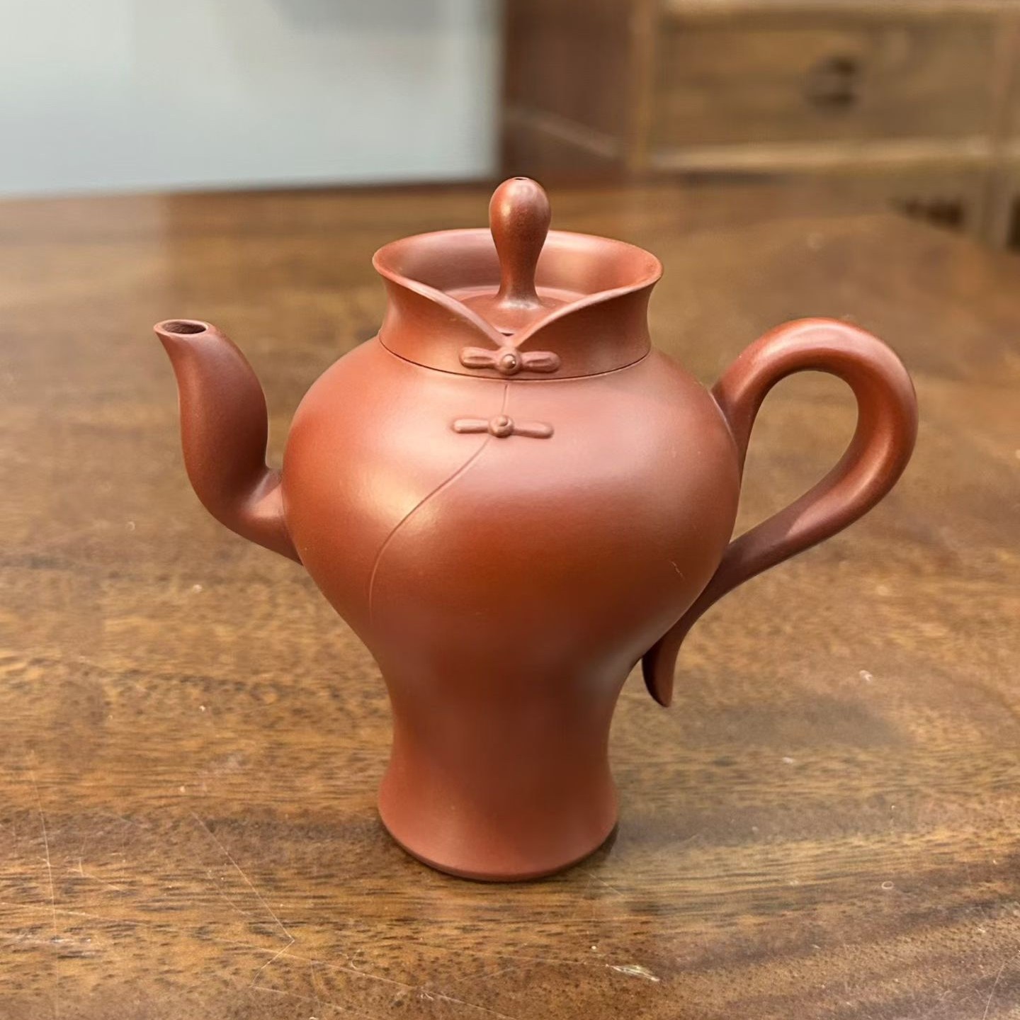 潮州章氏老安顺朱泥手拉壶章燕吟纯手工功夫泡茶壶茶具钟贵河-淘宝