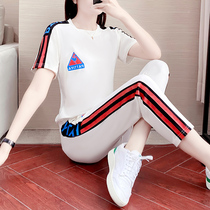 SANDRO VENETA LEISURE SPORTS SUIT WOMEN 21 Summer NEW FASHION FOREIGN AIR WEIGHT REDUCTION CLOTHING TWO SETS