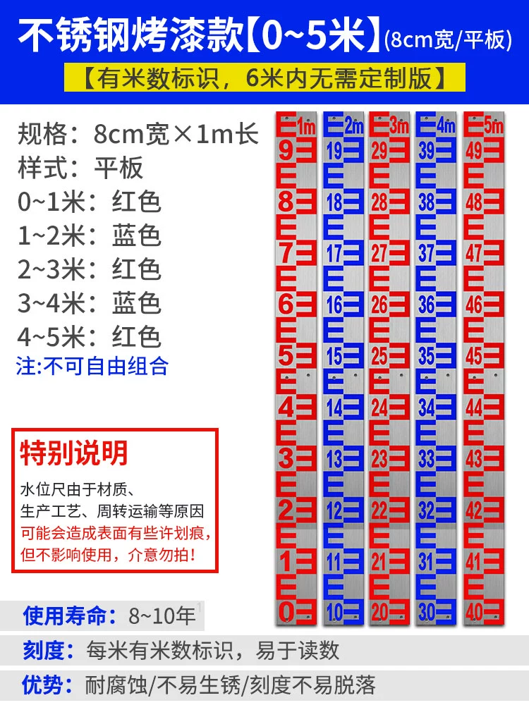 thước dây phong thủy Máy đo mực nước sông thép không gỉ hợp kim nhôm máy đo mực nước men nước máy đo bảo tồn nước đo thủy văn tấm cân mức chất lỏng thước thủy có nam châm thước nivo Thước thủy thường