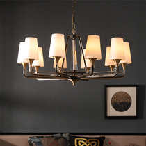 New Chinese all-copper chandelier Living room dining room bedroom lamps Black Phnom Penh atmospheric literary personality pure copper chandelier