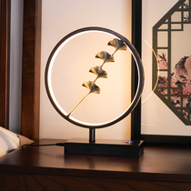 New Chinese table lamp Bedroom headboard Home All-copper romantic sweet and creative minimalist modern leaves Zen Serie table lamp