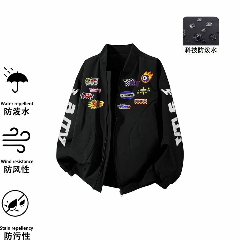 Unisex 2025 Popular Casual Aviator Motorcycle Jacket Outdoor Biker Stand Collar Baseball Jacket