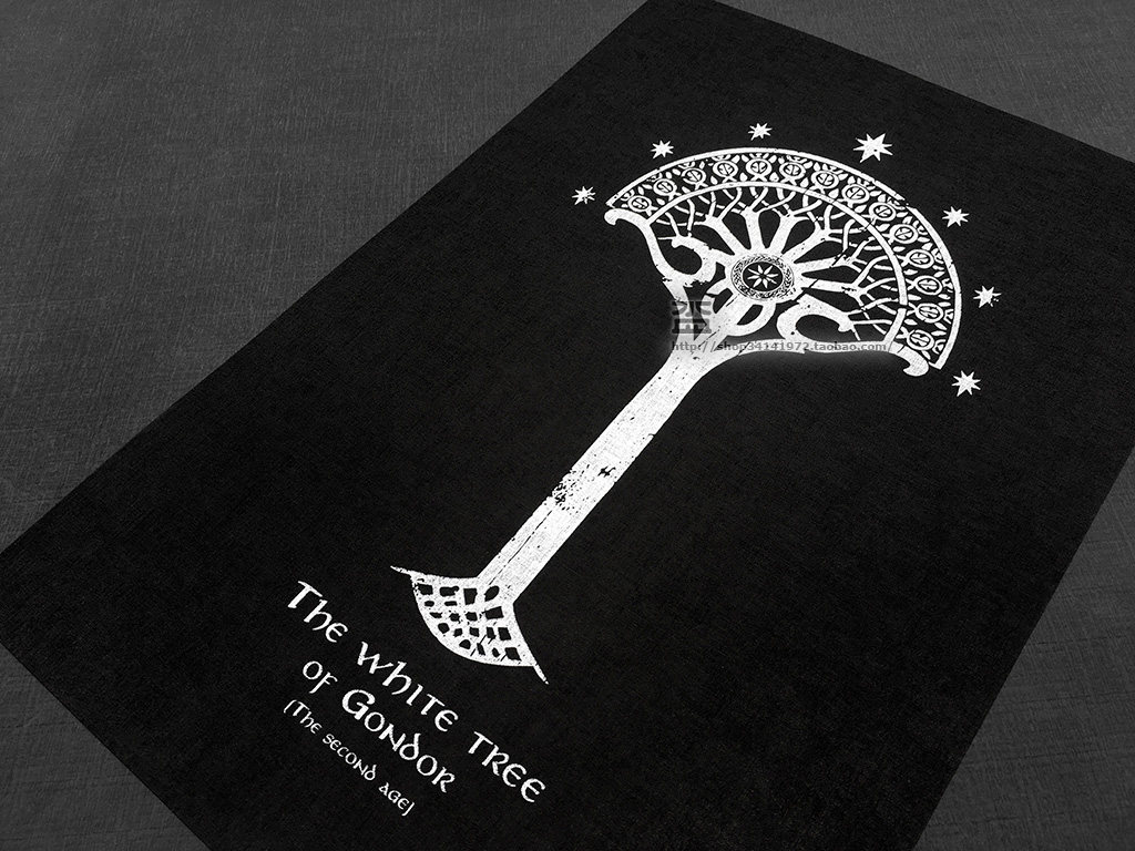 Lord of the Rings Gondor White Tree (Second Era) Royal Emblem Logo Poster Decorative Painting