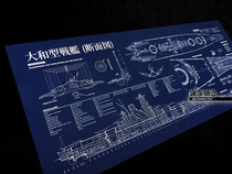 Yamato battleship Yamato (3) Great sea battle world structure map blueprint wall chart poster decoration painting