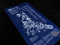 Japan Nikon FA mechanical camera structure drawing blueprint wall chart poster decorative painting