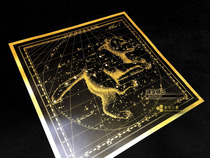 Ursa Major Space Galaxy ins Wind Light Luxury Constellation Cosmic Celestial Body Map Gold Leaf Poster Decorative Painting