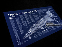 X-15 space space NASA ultra-high speed test aircraft structure diagram Blueprint wall chart poster decorative painting