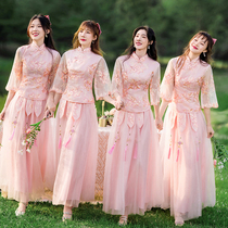 Bridesmaid clothes can usually wear small dress dress clothing cover arms thin cute temperament plus size Chinese style thin model