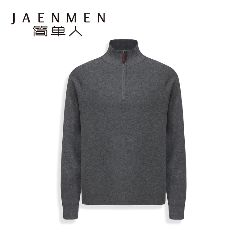 Simple Rl Retro-Style Warm Pullover [Silk and Cashmere] Half-Zip Sweater with Stand Collar Knit
