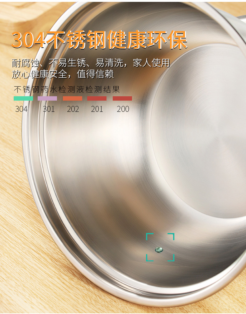 Bồn inox 304 dung tích lớn, có nắp đậy đa chức năng nấu nồi súp nồi gỏi - Phòng bếp chảo sâu lòng bếp từ