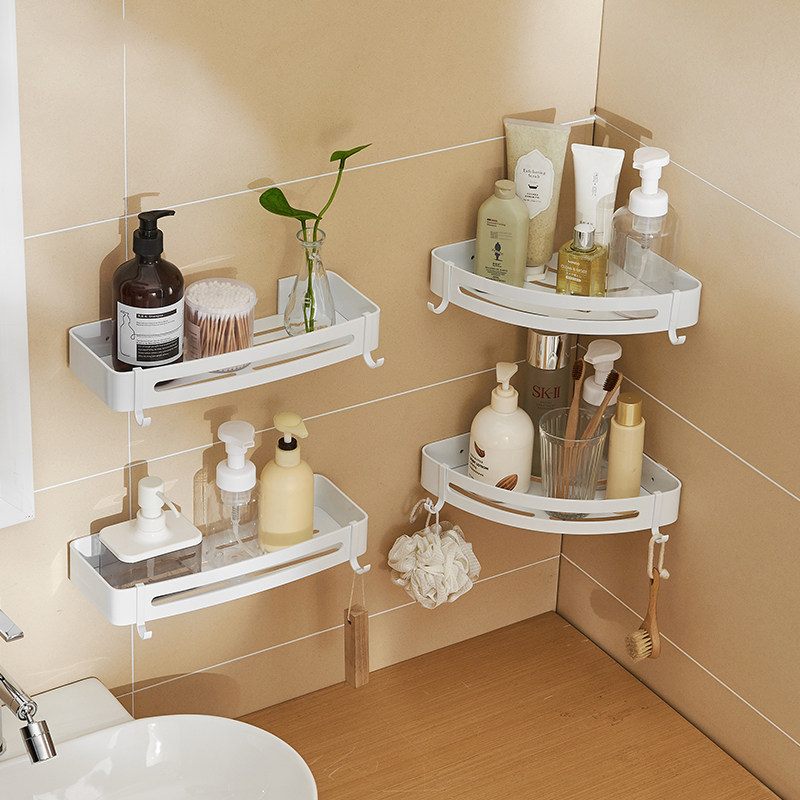 Free Punch White Shelve Makeup Room Wall-mounted Bathroom Toilet Space Aluminum Nordic Cosmetics Contained shelf
