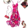 Phong cách Hong Kong nữ 2019 hè mới backless sling hoa voan váy boho dài váy đi biển - váy đầm váy ngắn