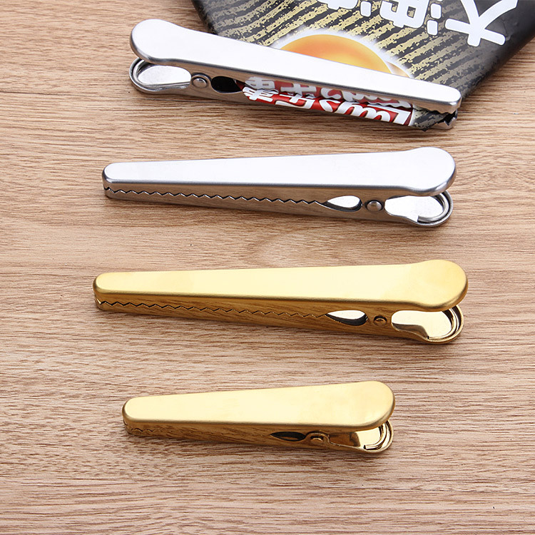 Nordic Minimalist Stainless Steel Metal Food Seal Clip Golden Closure Clip Book Clip Bill Clip-Taobao