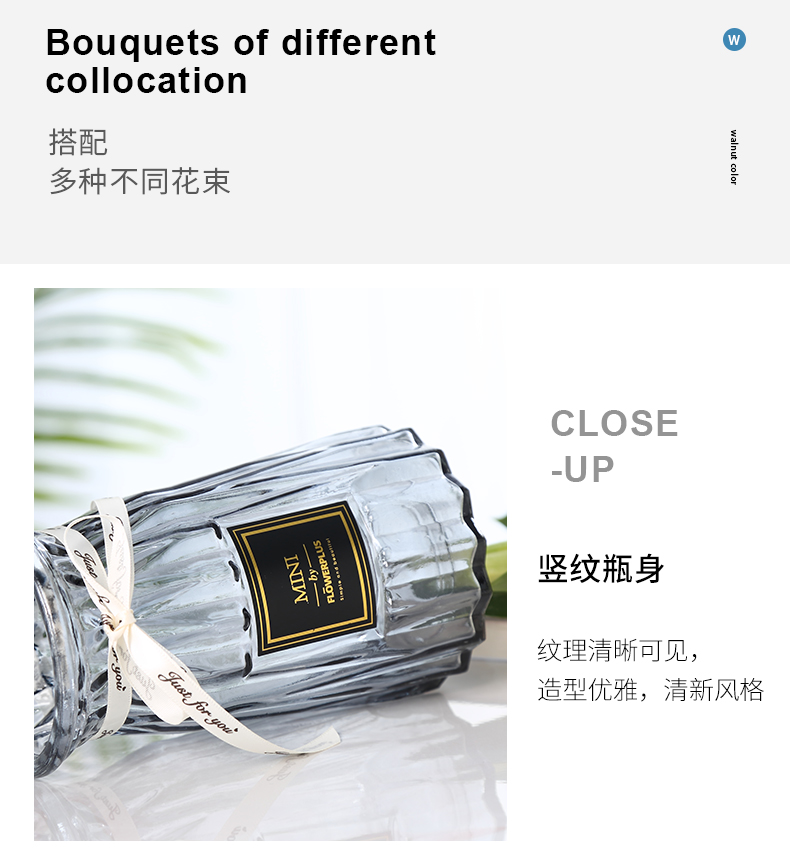 [Ba mảnh] lọ thủy tinh màu trong suốt thủy canh phong phú tre lily sọc bình hoa phòng khách cắm hoa - Trang trí nội thất decor nhà