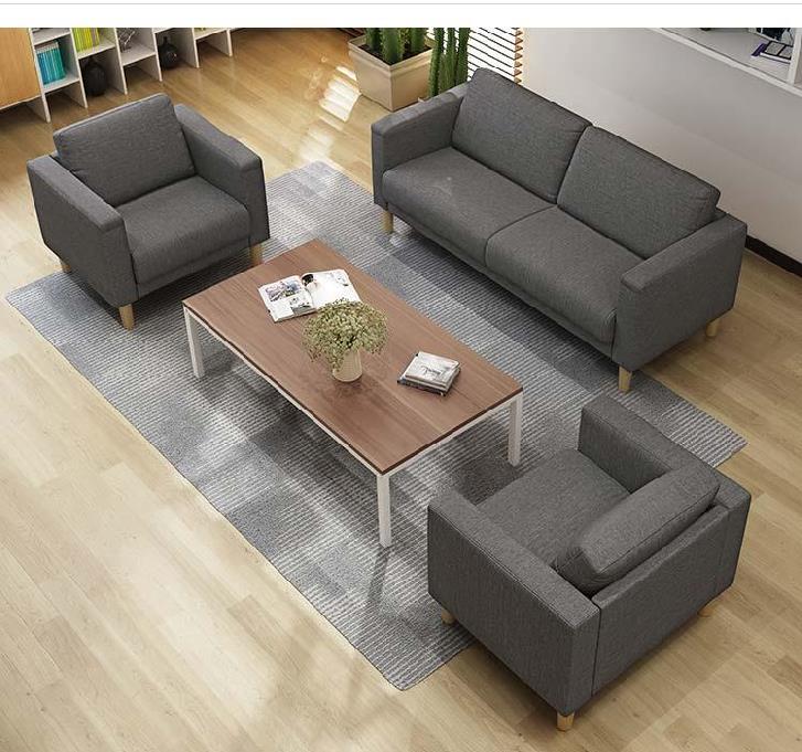Cafe combination studio office business reception sofa cloth art sofa tea table 1.7 meters long European household