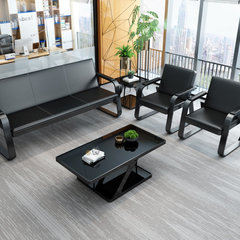 The Office sofa tea table combination suit contracted and I reception room three, wrought iron business Office