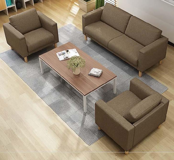 Cafe combination studio office business reception sofa cloth art sofa tea table 1.7 meters long European household