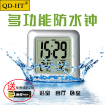 Multifunctional suction cup silent bathroom shower sauna living room bedroom waterproof time temperature and humidity clock electronic wall clock