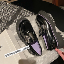 Mary Jane single shoes womens thick bottom patent leather British small leather shoes womens 2022 new autumn platform bottom leather loafers