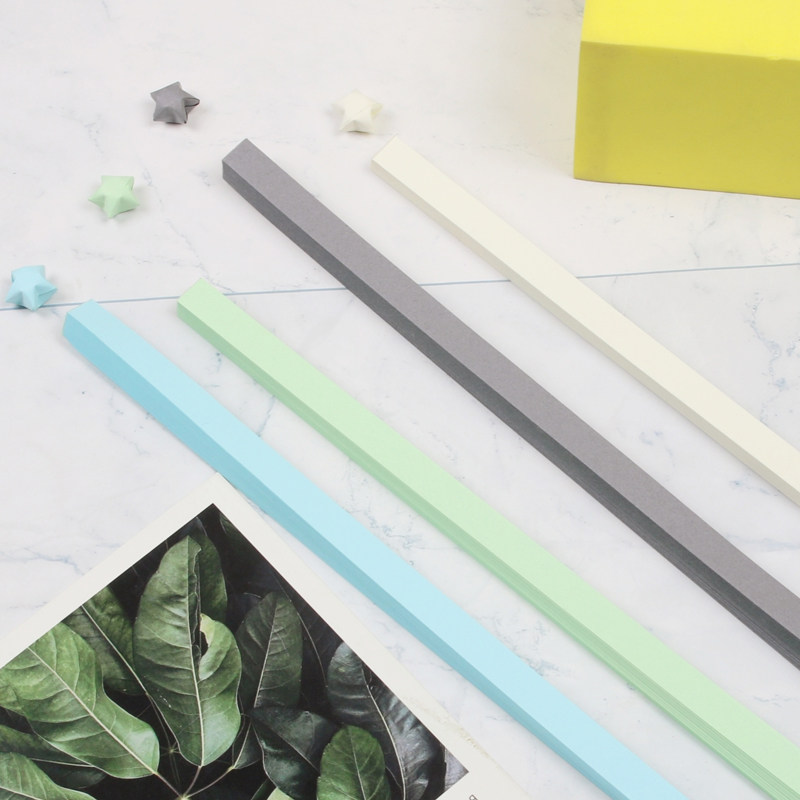 Lucky wish five-pointed star origami strip flash diamond candy macaron gradient color handmade material package Tanabata gift