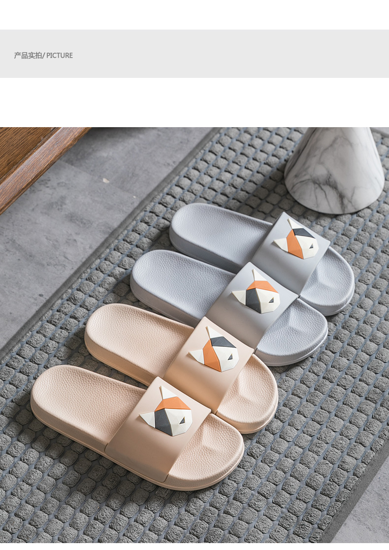 HomeStory hoạt hình dép và dép nữ mùa hè nhà trong nhà phòng tắm vòi sen nam cặp vợ chồng nhà chống trượt - Trang chủ dép vệ sinh