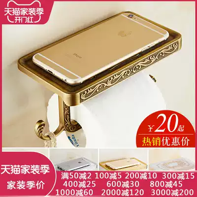 Antique paper towel roll toilet paper holder health carton room toilet paper holder toilet toilet paper holder tissue box European Golden