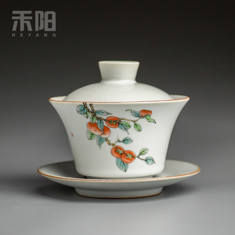 Restoring ancient ways send Yang tea only three tureen ceramic cups azure your up open a large slice of kung fu tea tea bowl