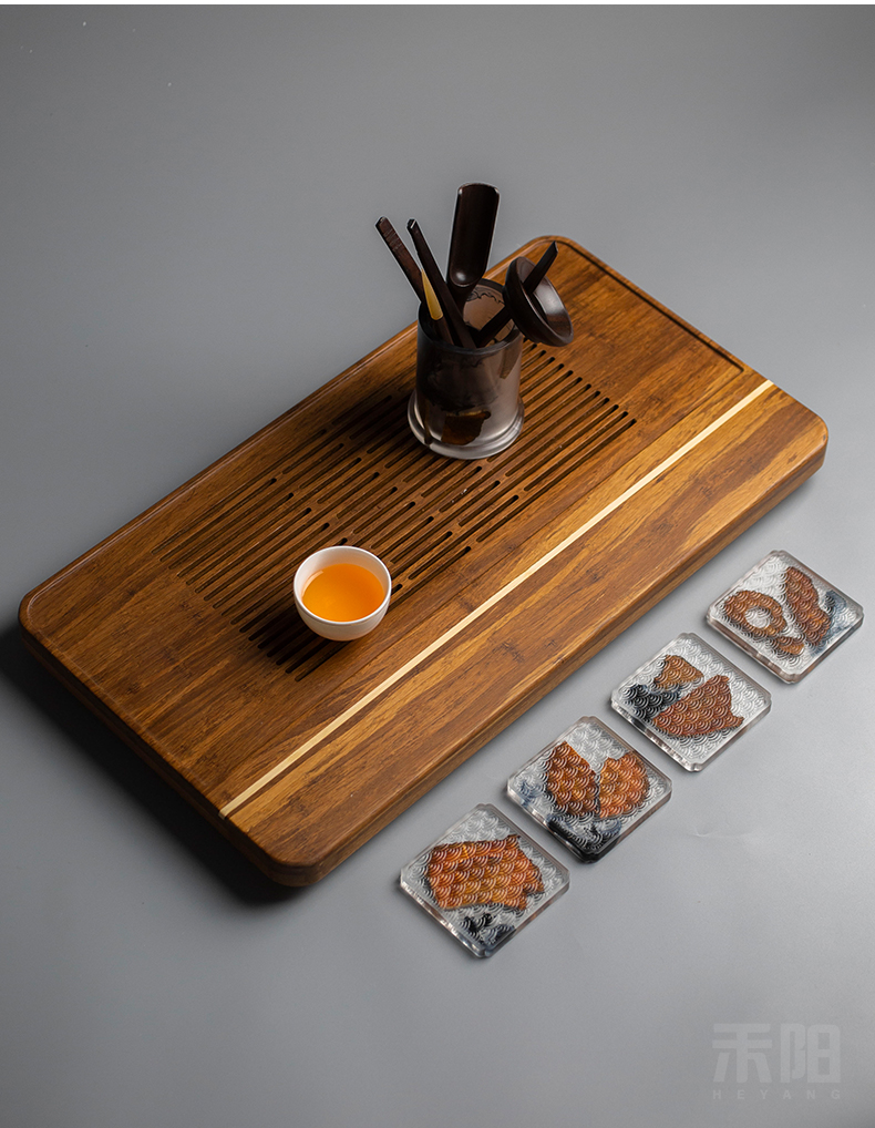 Send Yang resin pine coasters tea accessories tea taking of household heat insulation cup mat cup suit kung fu