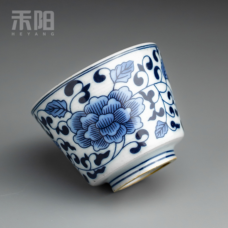 Send Yang ceramic cups porcelain sample tea cup kung fu tea tea set household master cup tea cup single CPU restoring ancient ways