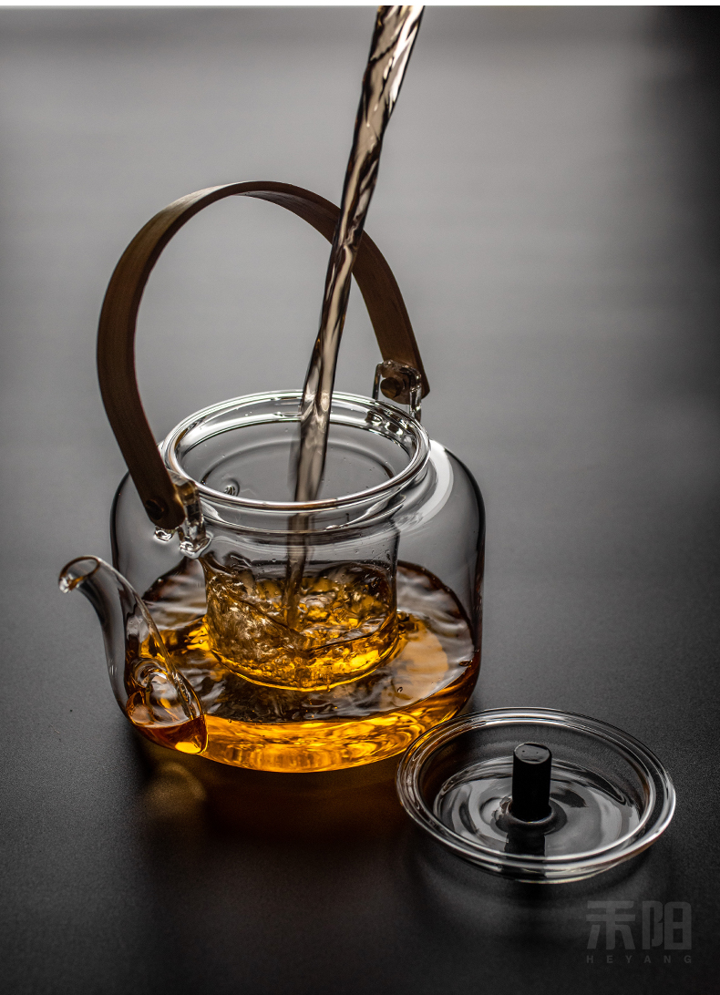 Send Yang steaming kettle heating TaoLu filter glass teapot Japanese flower pot boil tea ware girder are home