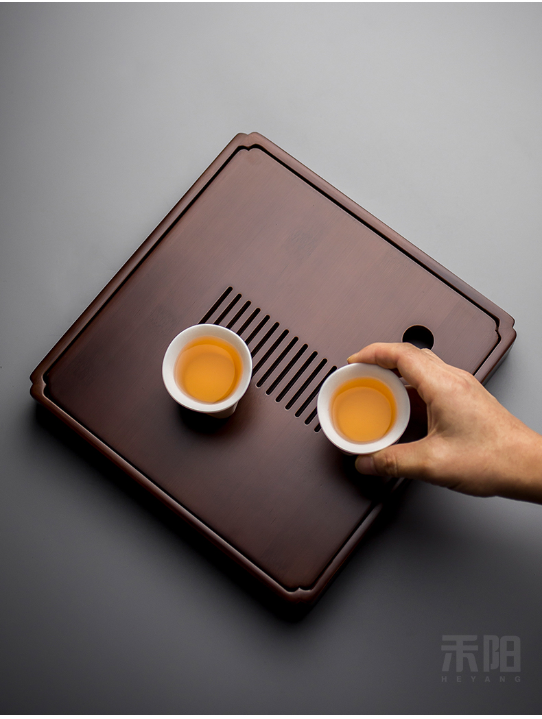 Send Yang tea tray bamboo sea water tea tea table saucer kung fu tea set solid wood, bamboo, small tray bearing kettle