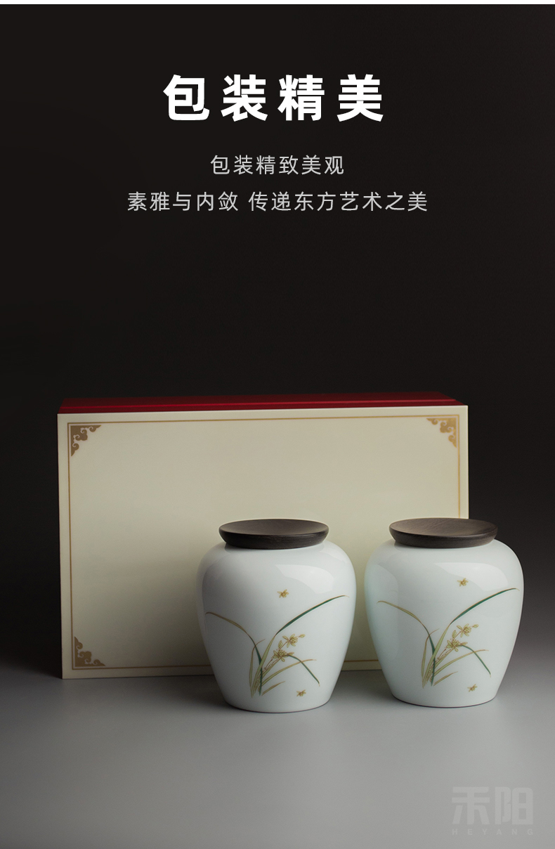 Send Yang ceramic tea pot small household seal pot of tea tea storage tanks storehouse storage POTS gift boxes of the jar