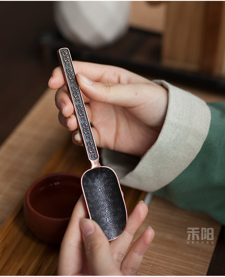 Send Yang retro TSP tea accessories copper teaspoons kung fu tea accessories teaspoon of tea is the tea spoon tea taking