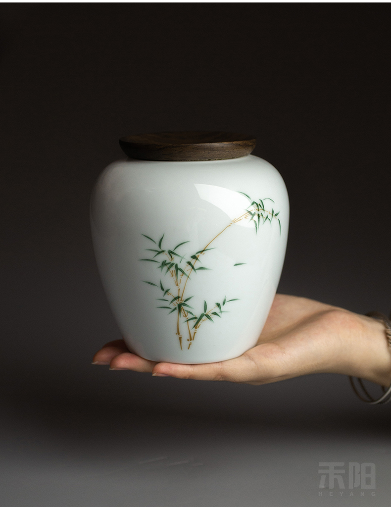 Send Yang ceramic tea pot small household seal pot of tea tea storage tanks storehouse storage POTS gift boxes of the jar