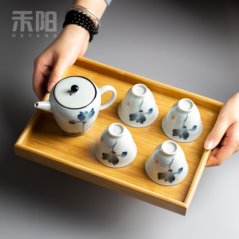 Send YangChun hand - made porcelain cups sample tea cup tea cup clay ceramic kung fu masters cup, household small cups