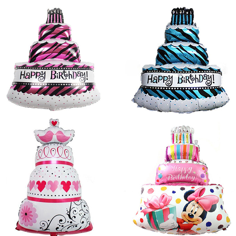 Boys and girls creative birthday balloon scene layout children's one-year-old baby cake balloon party set background wall