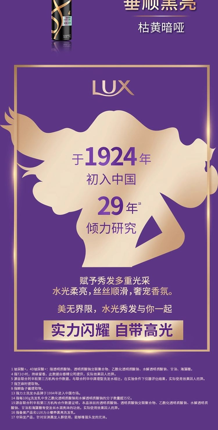 安享好物 安享B级洗发水-力士玻尿酸 亮黑洗发乳