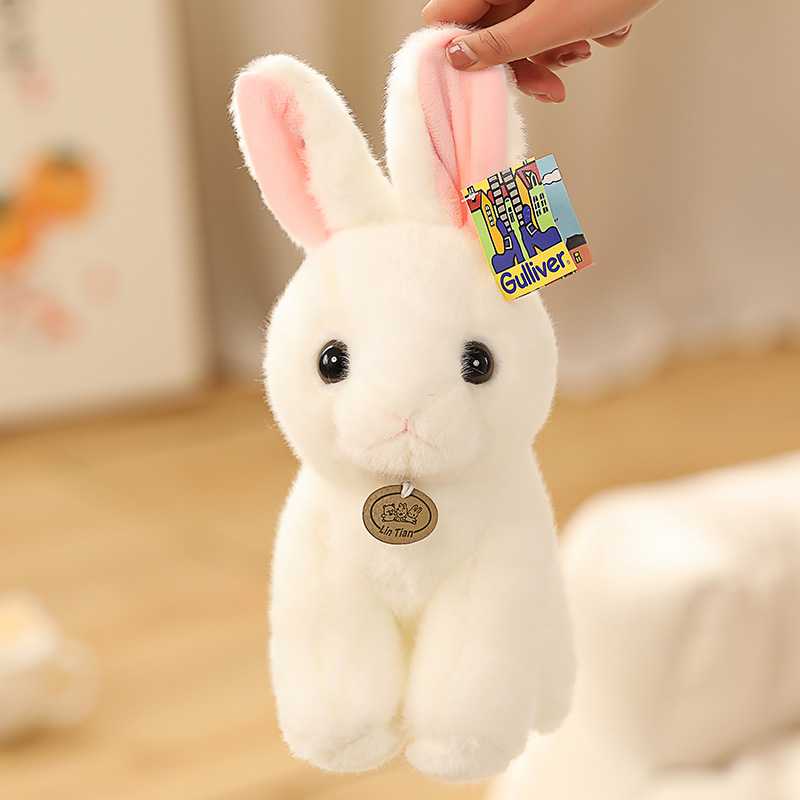 Simulation Rabbit Rabbit Year Birthday Gift Little White Rabbit Doll Cute Rabbit Doll Nameplate Rabbit