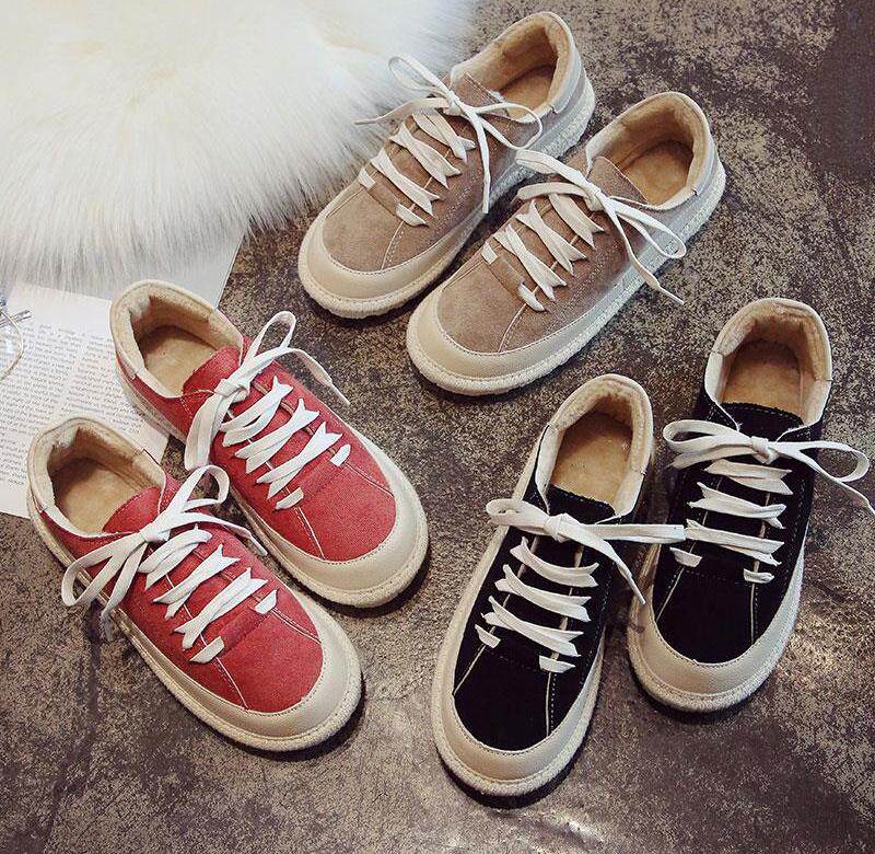 2019 autumn and winter Joker cotton shoes female students Korean version of the new velvet warm snow boots children ugly cute bread