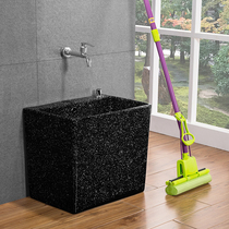  Mengyue ceramic large small mop pool slot balcony retro washing mop pool black household floor mop toilet